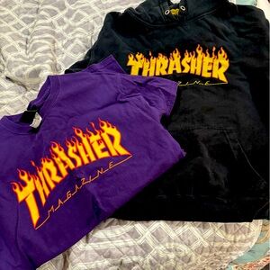 Lot of Thrasher Magazine hoodie and T-shirt